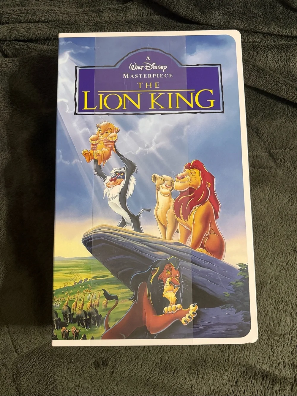 Disney The Lion King Multicolor Plush Throw Blanket – in VHS Tape Box!